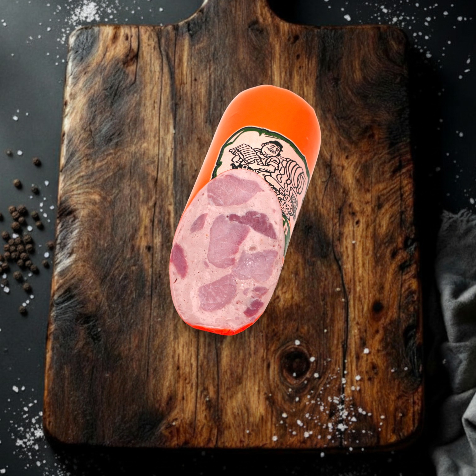 Schinkenlyoner halbiert