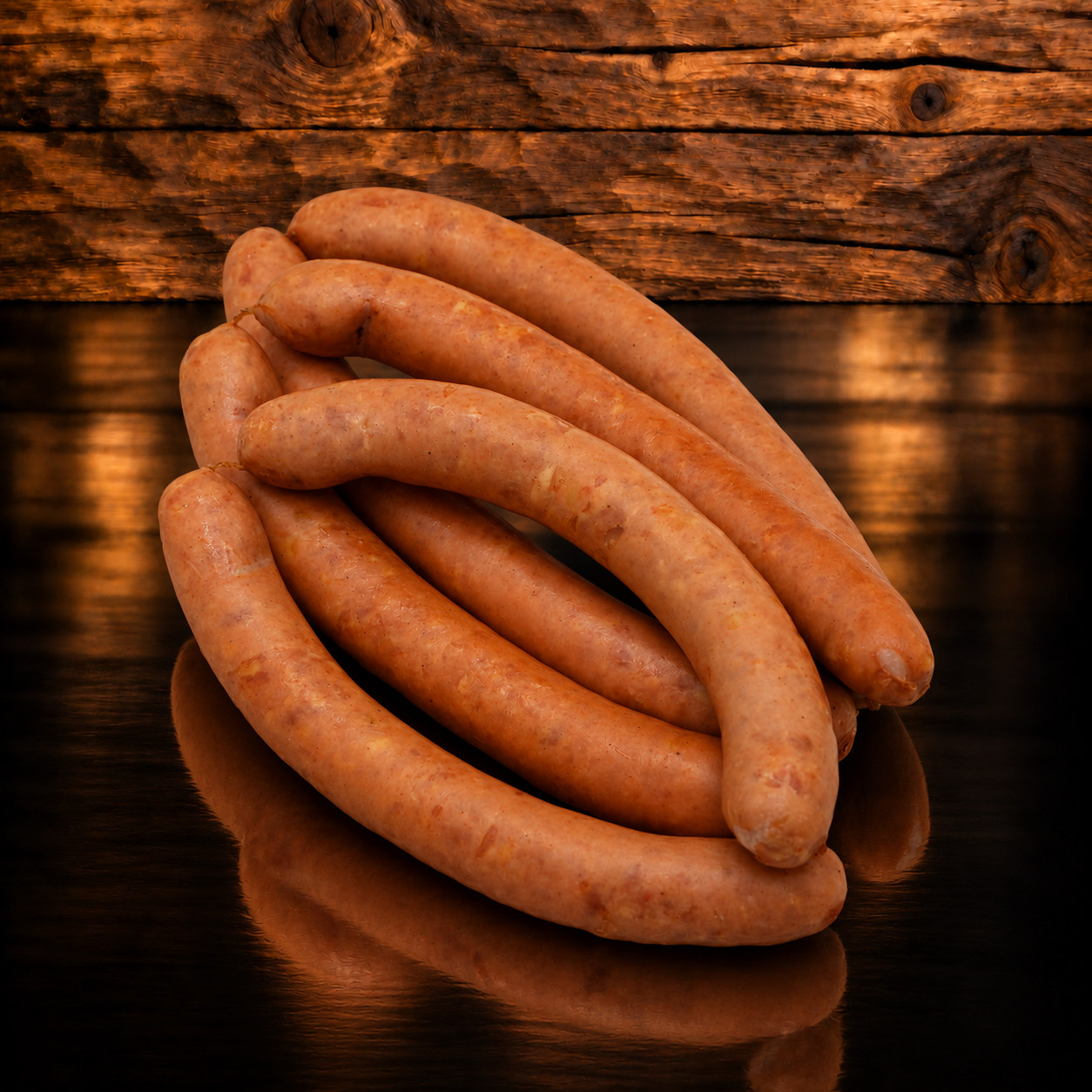 Käsewürstli ca. 80g auf Holzschneidebrett