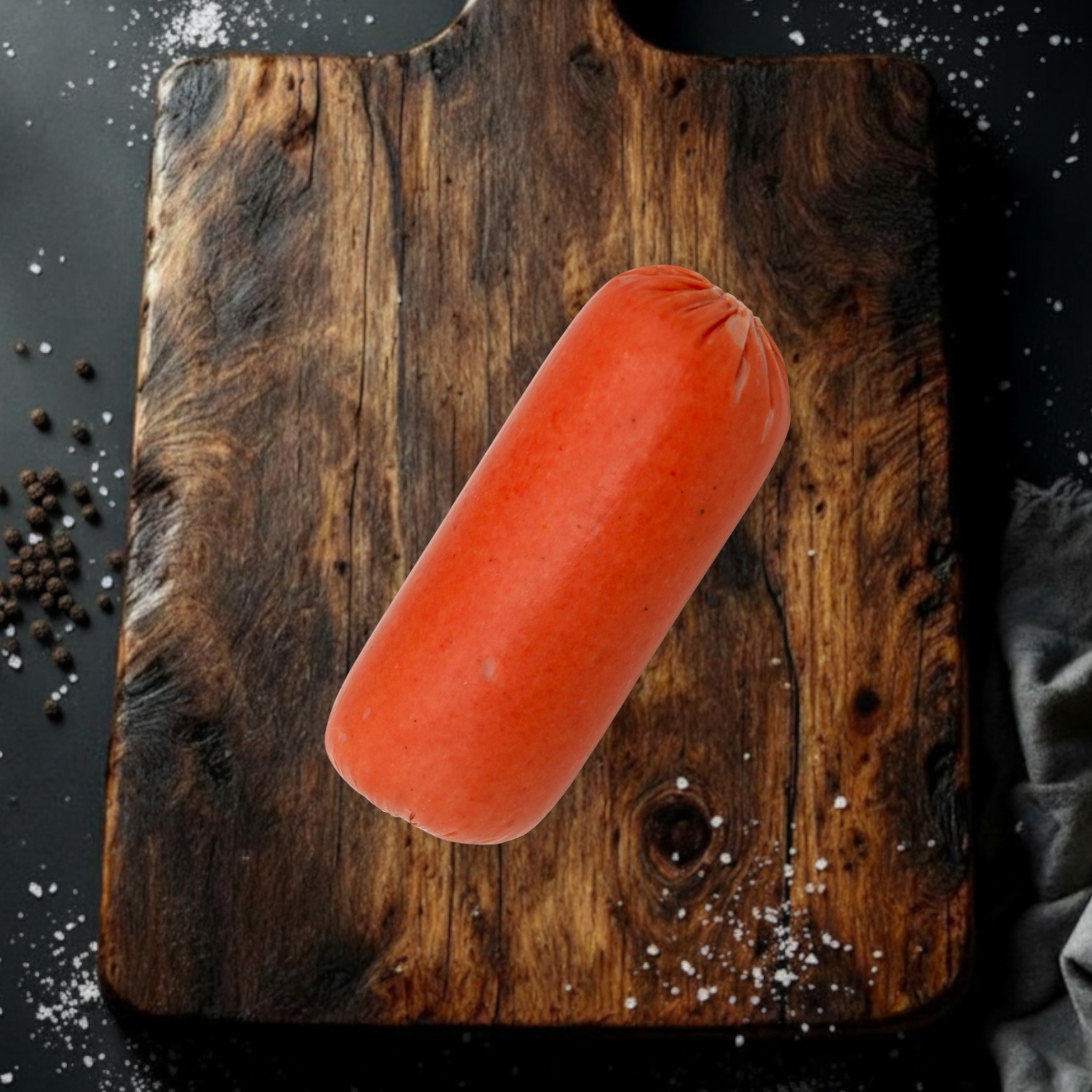 Schützenwurst auf Holzschneidebrett