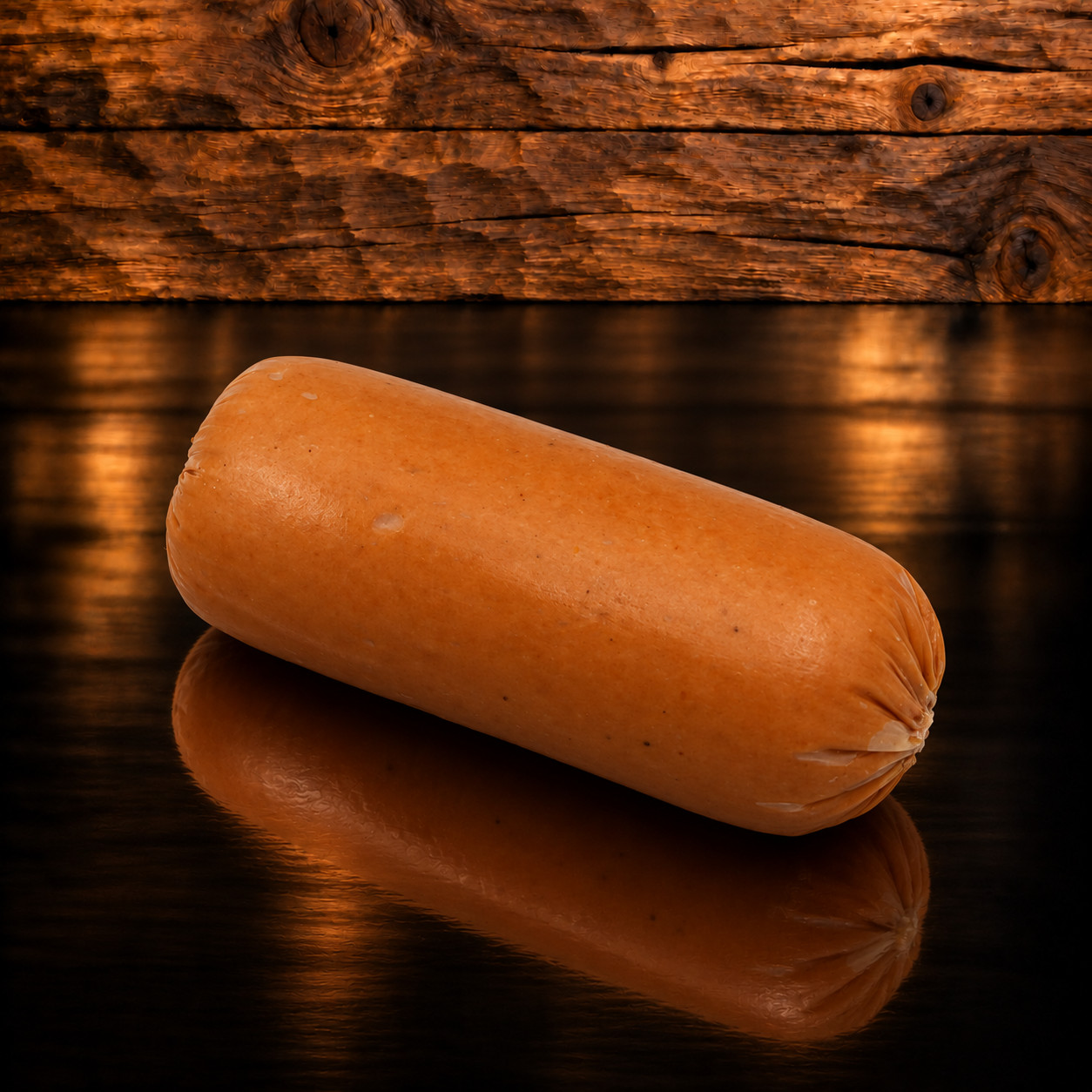 Schützenwurst auf Holzschneidebrett