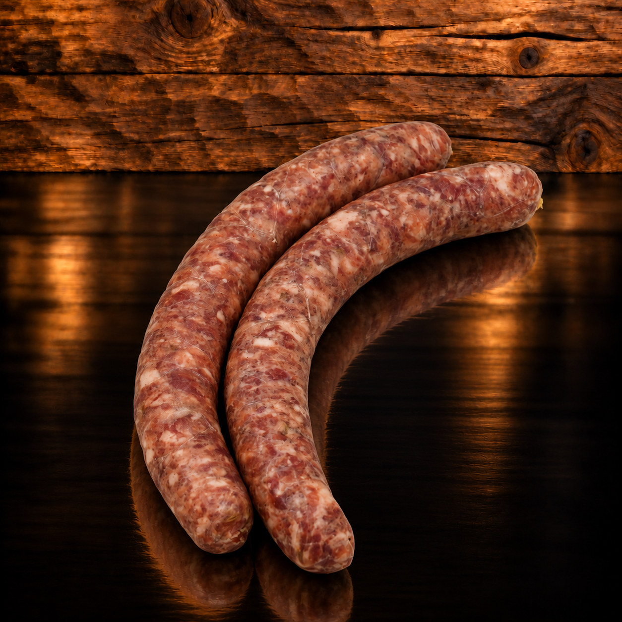 Salsiccia auf Holzschneidebrett