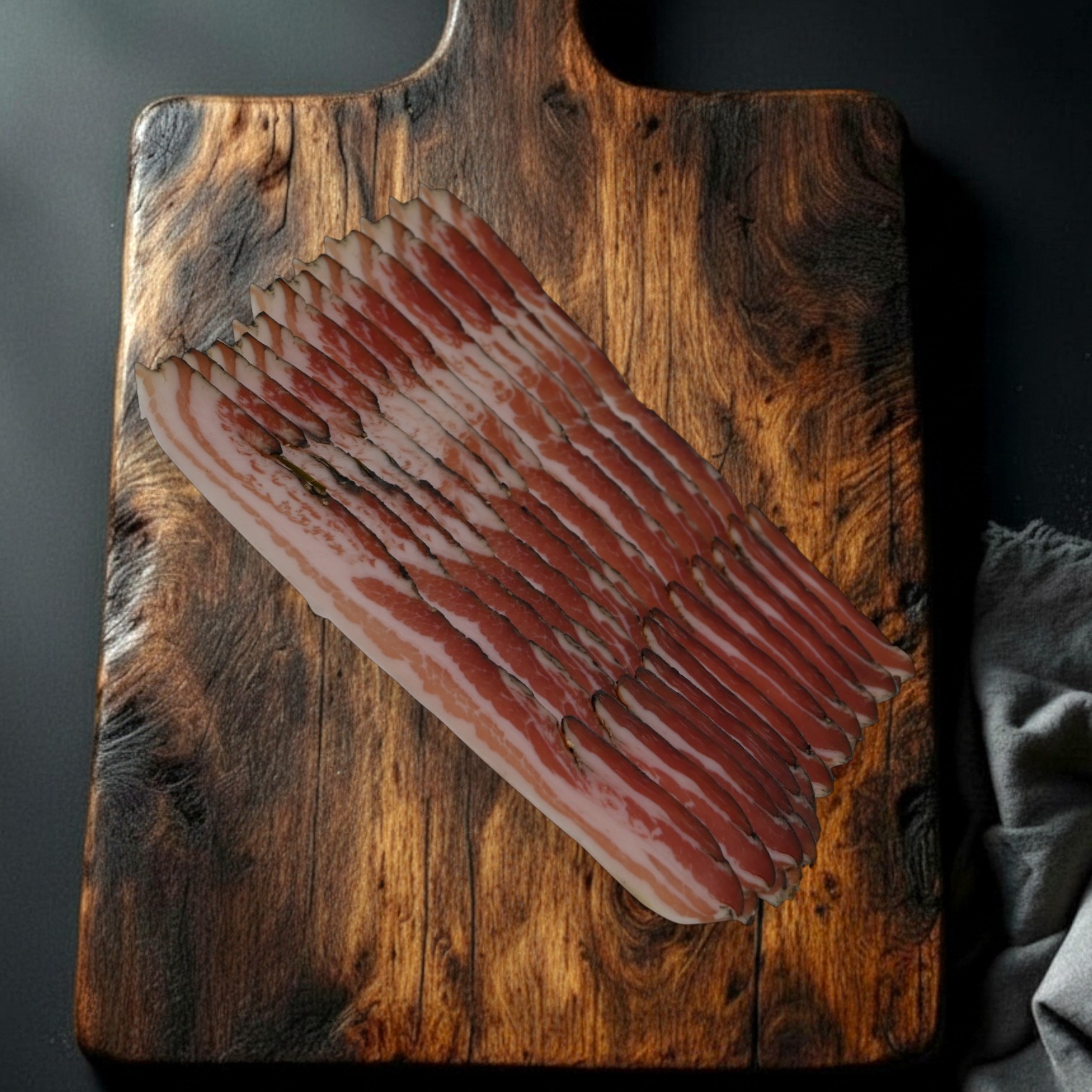 Bauernspeck geschnitten