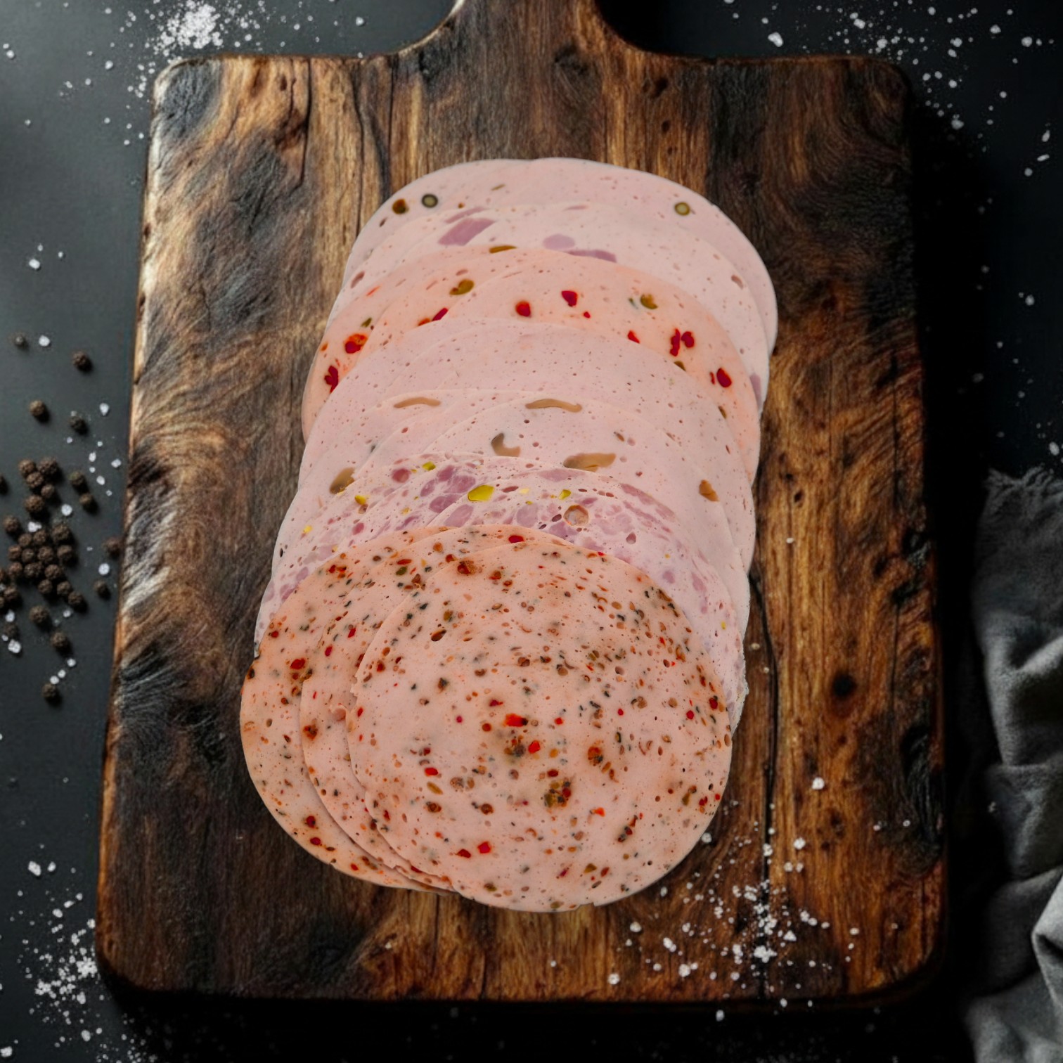 Deli-Aufschnitt geschnitten