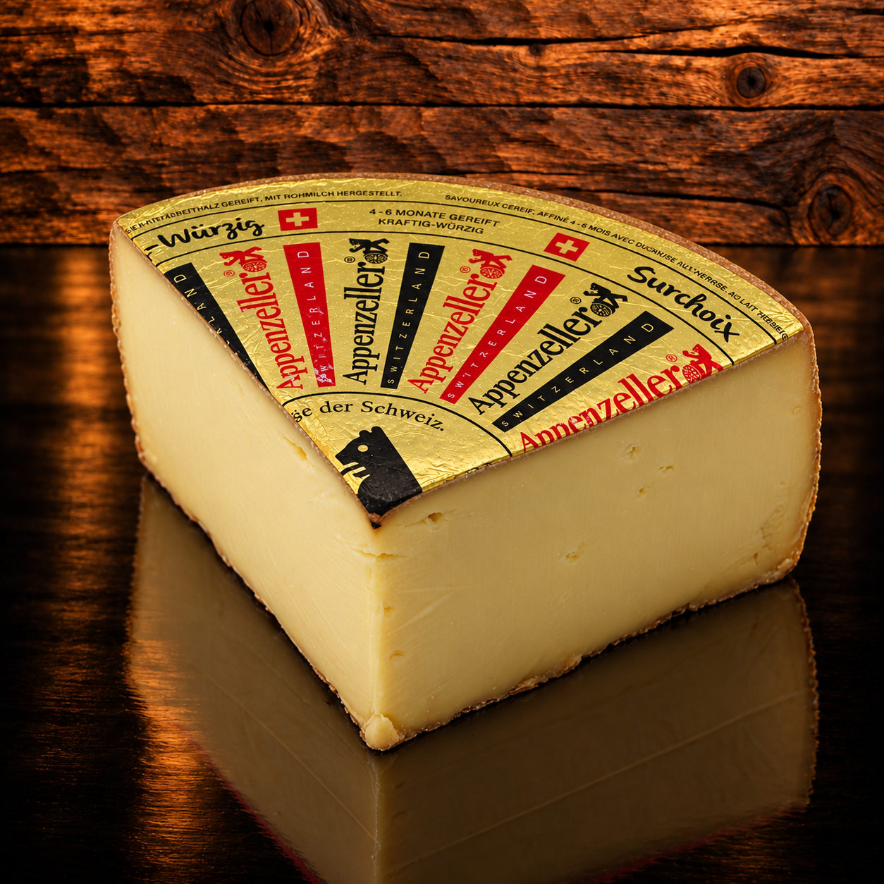 Appenzeller Käse surchoix auf Holzschneidebrett
