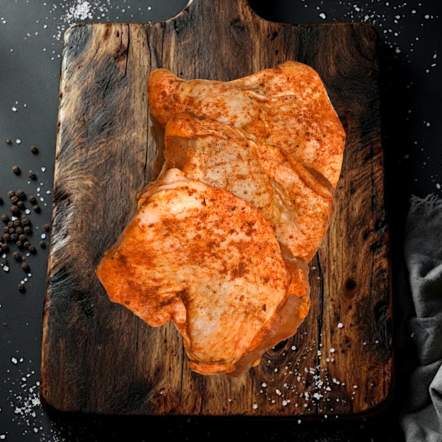 Pouletschenkelsteak gewürzt