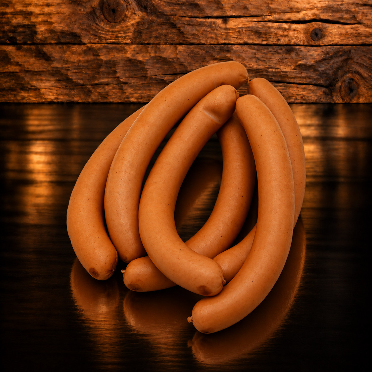 Wienerli ca. 120g Paar auf Holzschneidebrett
