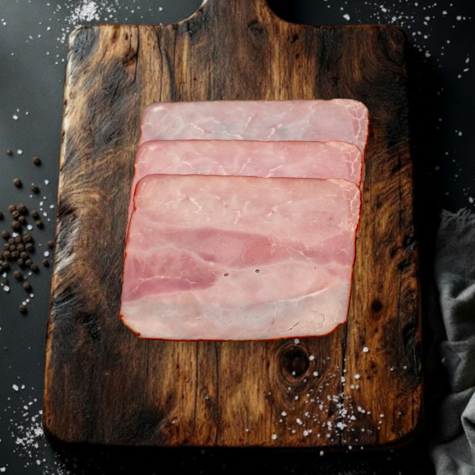 Hinterschinken geschnitten